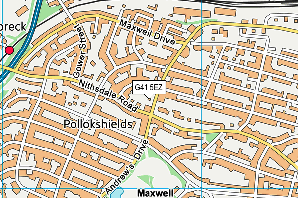 G41 5EZ map - OS VectorMap District (Ordnance Survey)