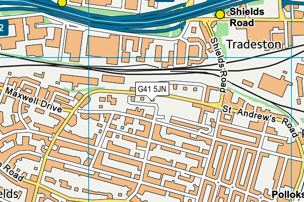 G41 5JN map - OS VectorMap District (Ordnance Survey)