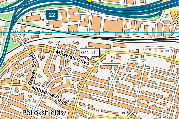 G41 5JT map - OS VectorMap District (Ordnance Survey)