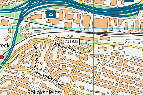 G41 5JU map - OS VectorMap District (Ordnance Survey) G41 5JU map - OS VectorMap District (Ordnance Survey)