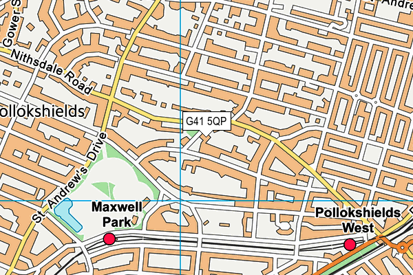 G41 5QP map - OS VectorMap District (Ordnance Survey) G41 5QP map - OS VectorMap District (Ordnance Survey)