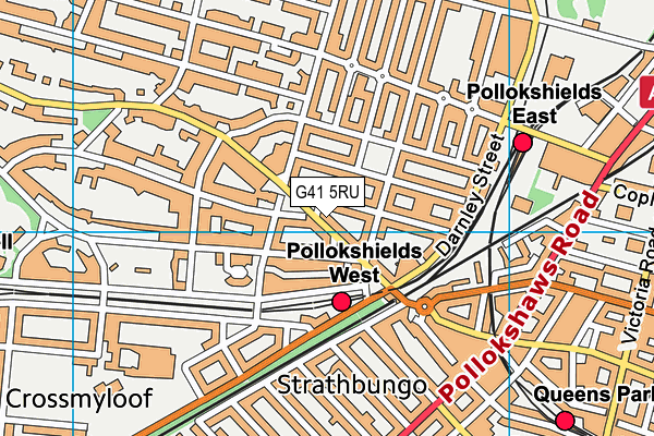 G41 5RU map - OS VectorMap District (Ordnance Survey)