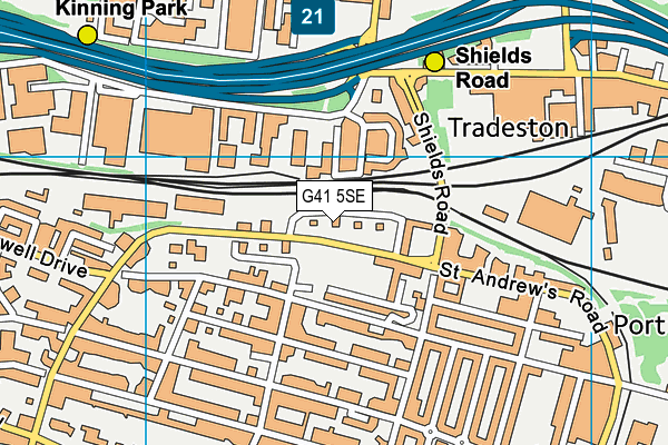 G41 5SE map - OS VectorMap District (Ordnance Survey)