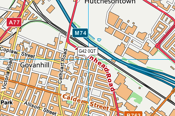 G42 0QT map - OS VectorMap District (Ordnance Survey)