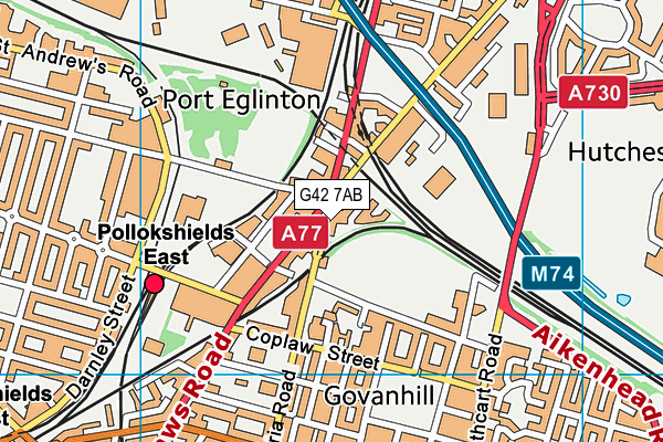 G42 7AB map - OS VectorMap District (Ordnance Survey) G42 7AB map - OS VectorMap District (Ordnance Survey)