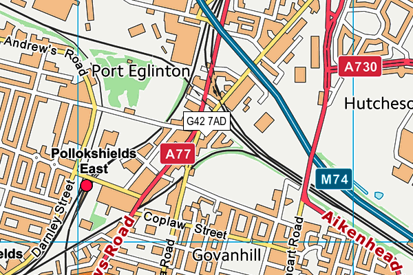 G42 7AD map - OS VectorMap District (Ordnance Survey) G42 7AD map - OS VectorMap District (Ordnance Survey)