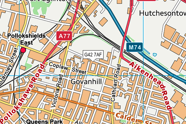 G42 7AF map - OS VectorMap District (Ordnance Survey) G42 7AF map - OS VectorMap District (Ordnance Survey)