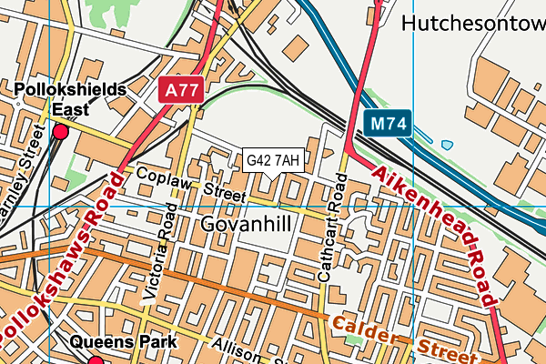 G42 7AH map - OS VectorMap District (Ordnance Survey) G42 7AH map - OS VectorMap District (Ordnance Survey)