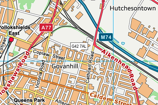 G42 7AL map - OS VectorMap District (Ordnance Survey) G42 7AL map - OS VectorMap District (Ordnance Survey)
