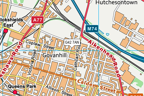 G42 7AN map - OS VectorMap District (Ordnance Survey) G42 7AN map - OS VectorMap District (Ordnance Survey)