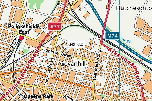G42 7AQ map - OS VectorMap District (Ordnance Survey)