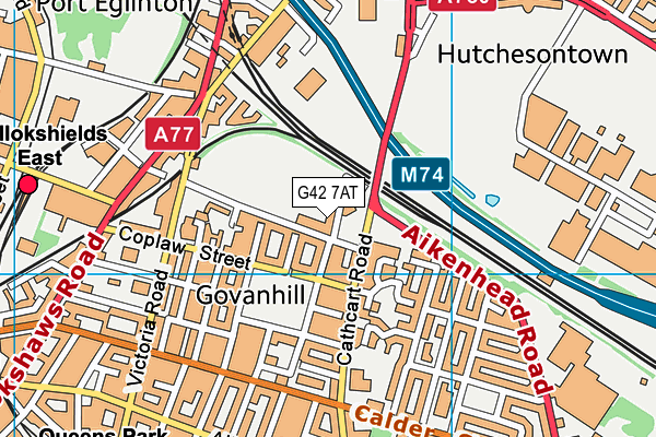 G42 7AT map - OS VectorMap District (Ordnance Survey)