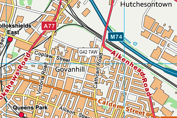 G42 7AW map - OS VectorMap District (Ordnance Survey) G42 7AW map - OS VectorMap District (Ordnance Survey)