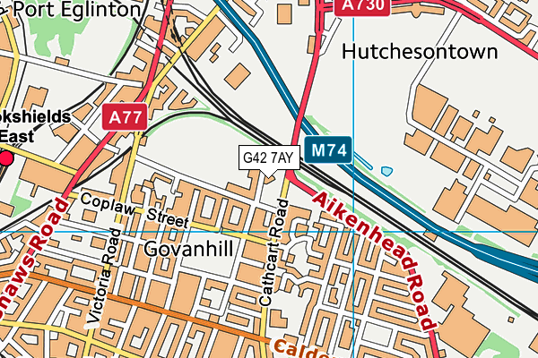 G42 7AY map - OS VectorMap District (Ordnance Survey) G42 7AY map - OS VectorMap District (Ordnance Survey)