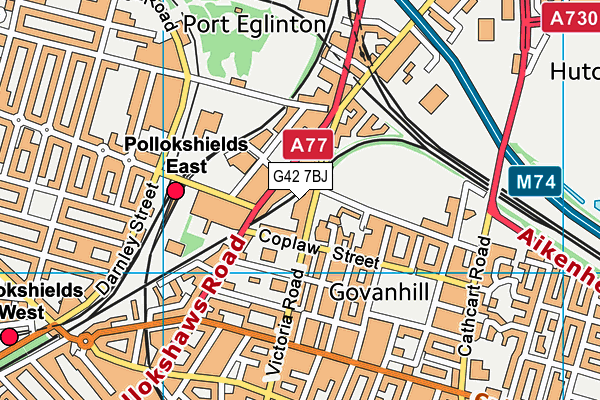 G42 7BJ map - OS VectorMap District (Ordnance Survey) G42 7BJ map - OS VectorMap District (Ordnance Survey)