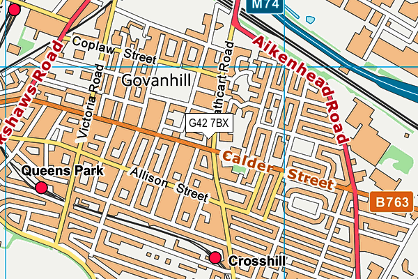 G42 7BX map - OS VectorMap District (Ordnance Survey)