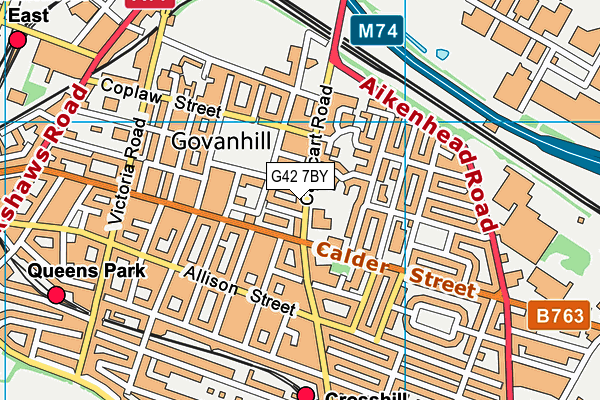 G42 7BY map - OS VectorMap District (Ordnance Survey) G42 7BY map - OS VectorMap District (Ordnance Survey)