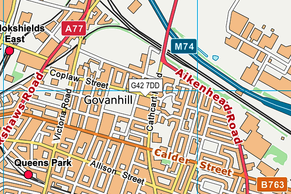 G42 7DD map - OS VectorMap District (Ordnance Survey)