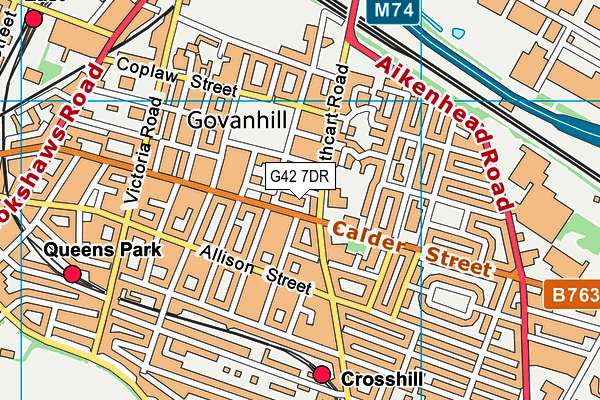 G42 7DR map - OS VectorMap District (Ordnance Survey)