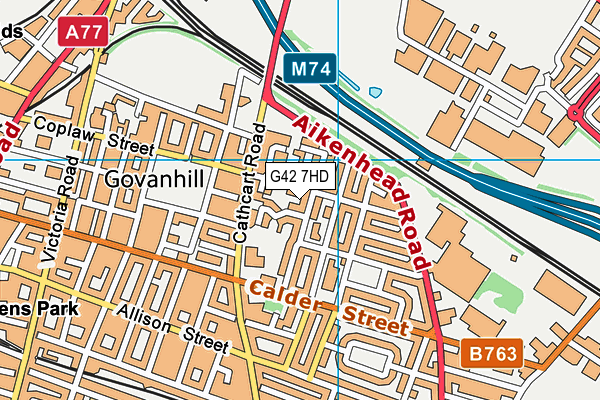 G42 7HD map - OS VectorMap District (Ordnance Survey) G42 7HD map - OS VectorMap District (Ordnance Survey)