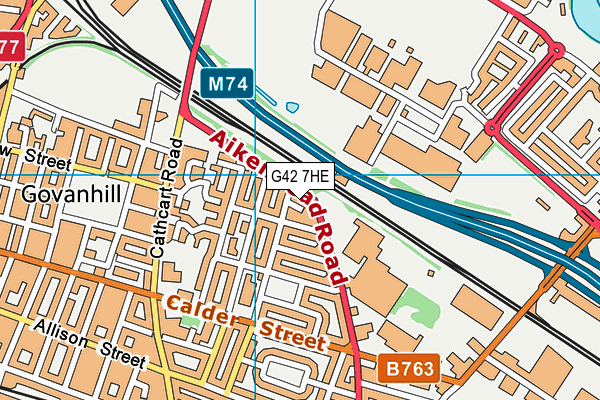 G42 7HE map - OS VectorMap District (Ordnance Survey) G42 7HE map - OS VectorMap District (Ordnance Survey)