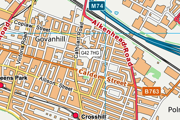 G42 7HG map - OS VectorMap District (Ordnance Survey)