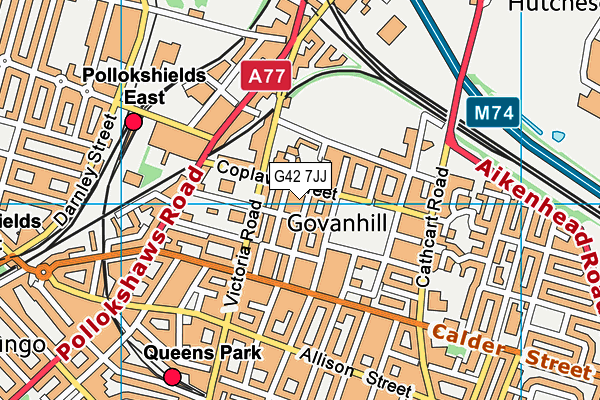 G42 7JJ map - OS VectorMap District (Ordnance Survey)