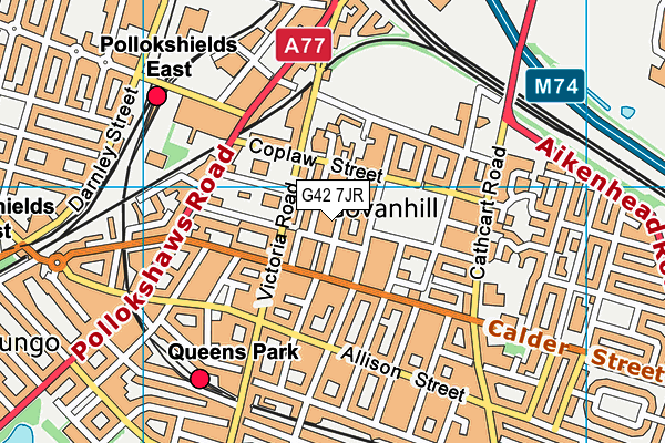 G42 7JR map - OS VectorMap District (Ordnance Survey)