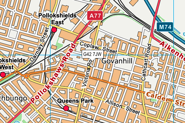 G42 7JW map - OS VectorMap District (Ordnance Survey) G42 7JW map - OS VectorMap District (Ordnance Survey)