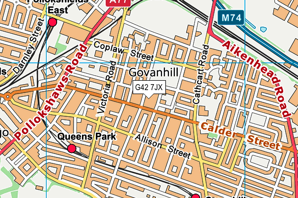 G42 7JX map - OS VectorMap District (Ordnance Survey) G42 7JX map - OS VectorMap District (Ordnance Survey)