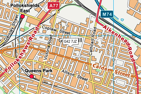 G42 7JZ map - OS VectorMap District (Ordnance Survey)
