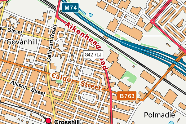 G42 7LJ map - OS VectorMap District (Ordnance Survey)