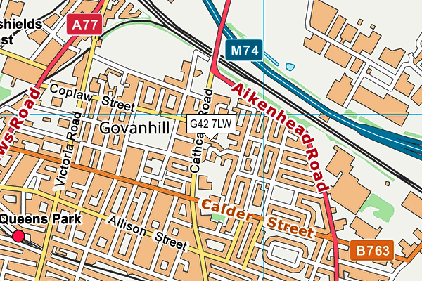 G42 7LW map - OS VectorMap District (Ordnance Survey)