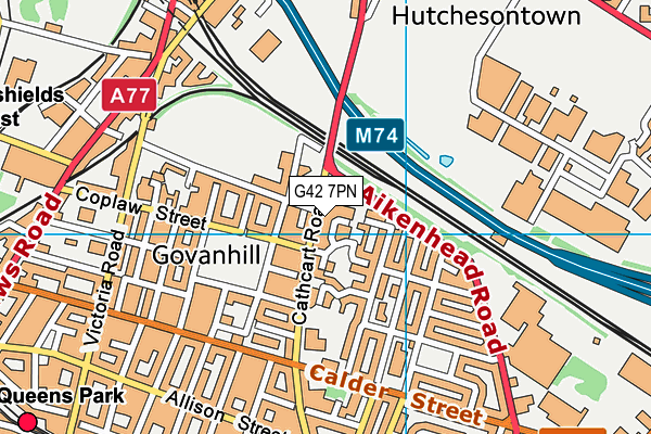 G42 7PN map - OS VectorMap District (Ordnance Survey)
