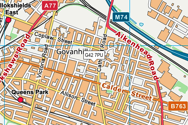 G42 7PU map - OS VectorMap District (Ordnance Survey)