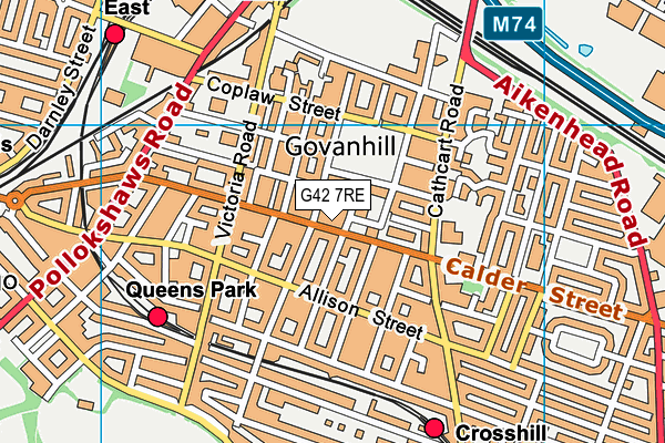 G42 7RE map - OS VectorMap District (Ordnance Survey) G42 7RE map - OS VectorMap District (Ordnance Survey)