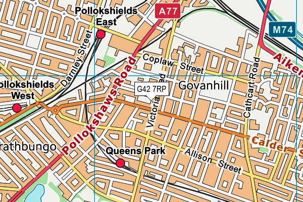 G42 7RP map - OS VectorMap District (Ordnance Survey)