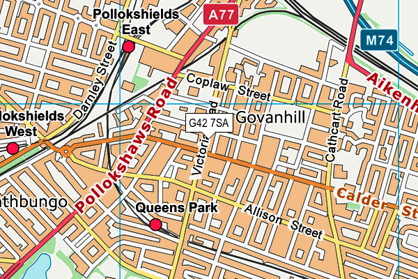 G42 7SA map - OS VectorMap District (Ordnance Survey) G42 7SA map - OS VectorMap District (Ordnance Survey)