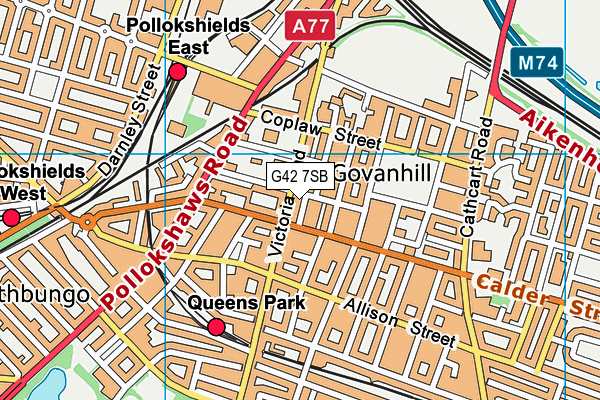 G42 7SB map - OS VectorMap District (Ordnance Survey)