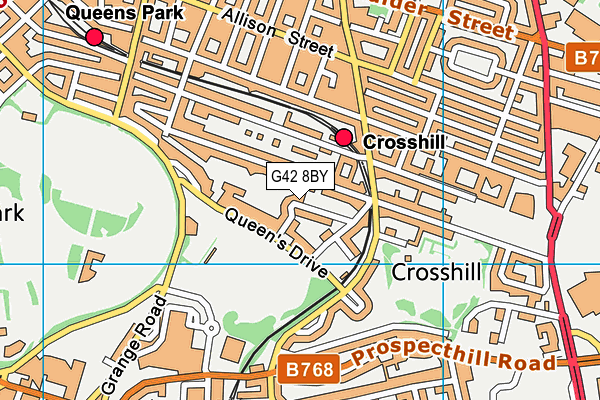 G42 8BY map - OS VectorMap District (Ordnance Survey)