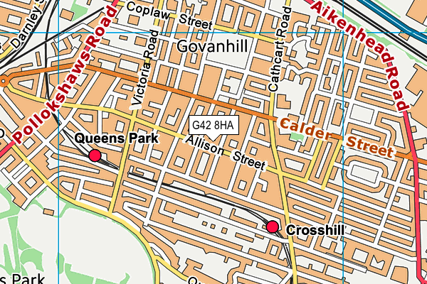 G42 8HA map - OS VectorMap District (Ordnance Survey) G42 8HA map - OS VectorMap District (Ordnance Survey)