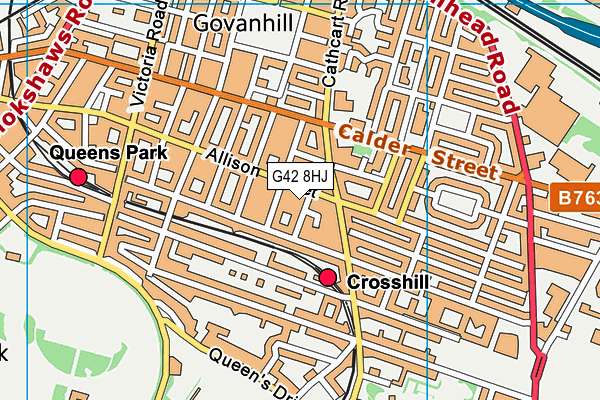G42 8HJ map - OS VectorMap District (Ordnance Survey) G42 8HJ map - OS VectorMap District (Ordnance Survey)