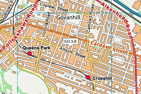 G42 8JE map - OS VectorMap District (Ordnance Survey) G42 8JE map - OS VectorMap District (Ordnance Survey)