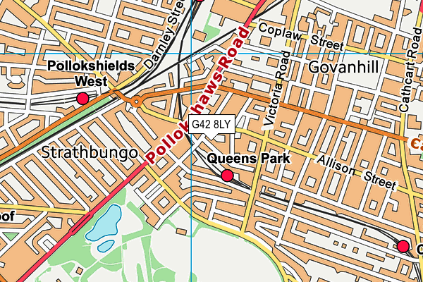 G42 8LY map - OS VectorMap District (Ordnance Survey) G42 8LY map - OS VectorMap District (Ordnance Survey)