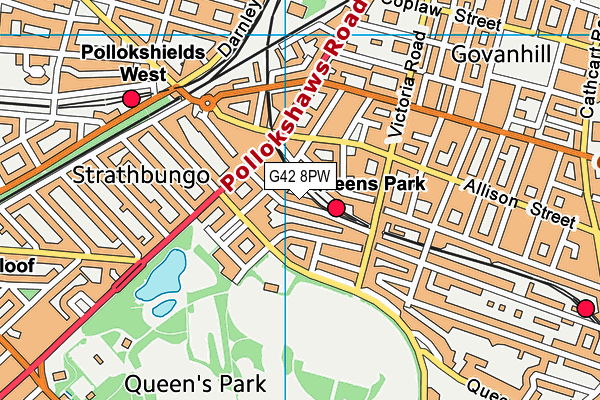 G42 8PW map - OS VectorMap District (Ordnance Survey) G42 8PW map - OS VectorMap District (Ordnance Survey)