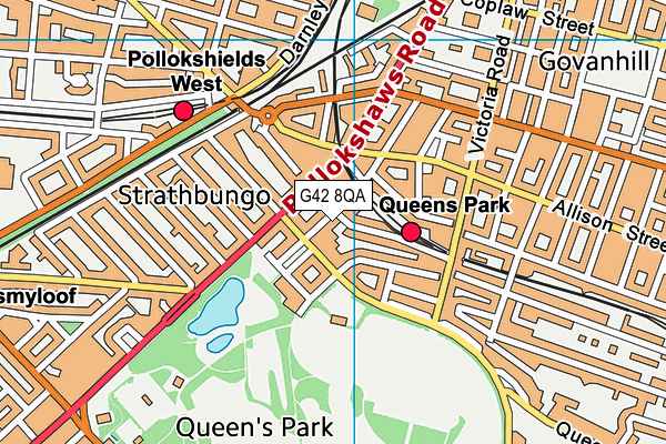 G42 8QA map - OS VectorMap District (Ordnance Survey) G42 8QA map - OS VectorMap District (Ordnance Survey)