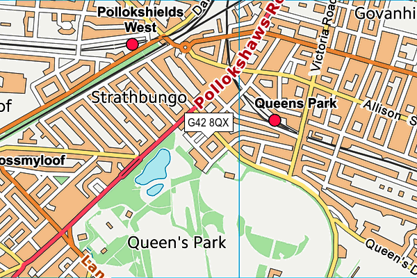 G42 8QX map - OS VectorMap District (Ordnance Survey) G42 8QX map - OS VectorMap District (Ordnance Survey)