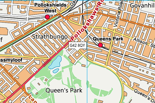 G42 8QY map - OS VectorMap District (Ordnance Survey)