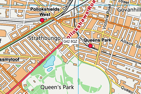 G42 8QZ map - OS VectorMap District (Ordnance Survey)