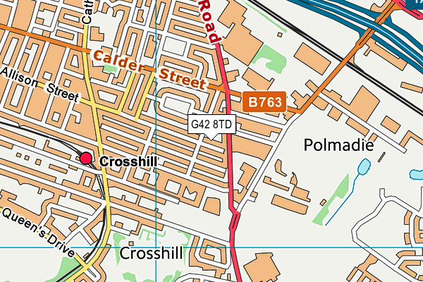 G42 8TD map - OS VectorMap District (Ordnance Survey)